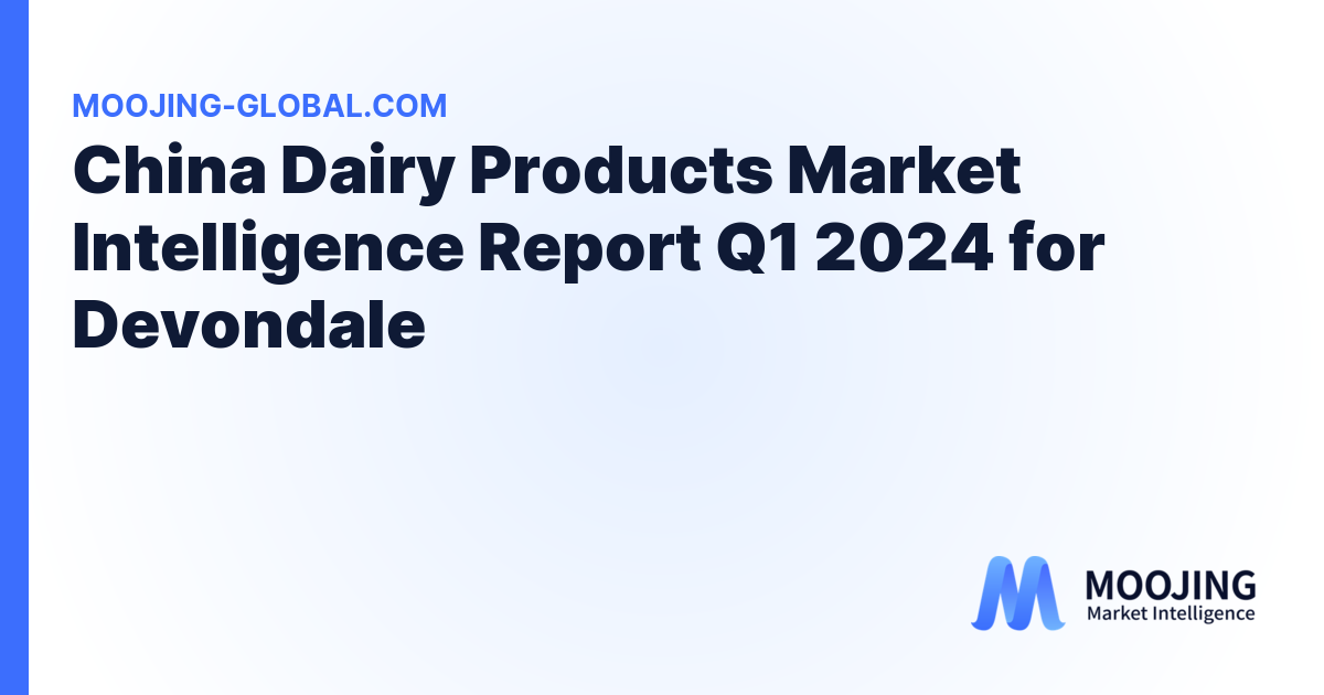 China Dairy Products Market Intelligence Report Q1 2024 for Devondale cover