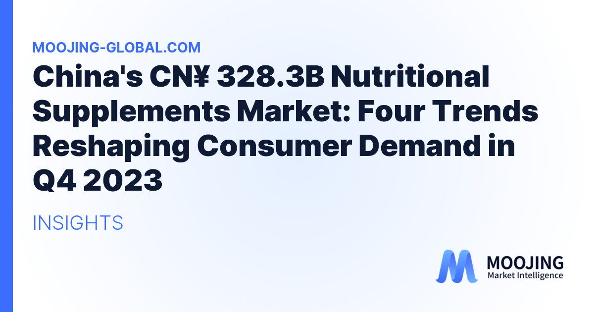 China's CN¥ 328.3B Nutritional Supplements Market: Four Trends Reshaping Consumer Demand in Q4 2023
