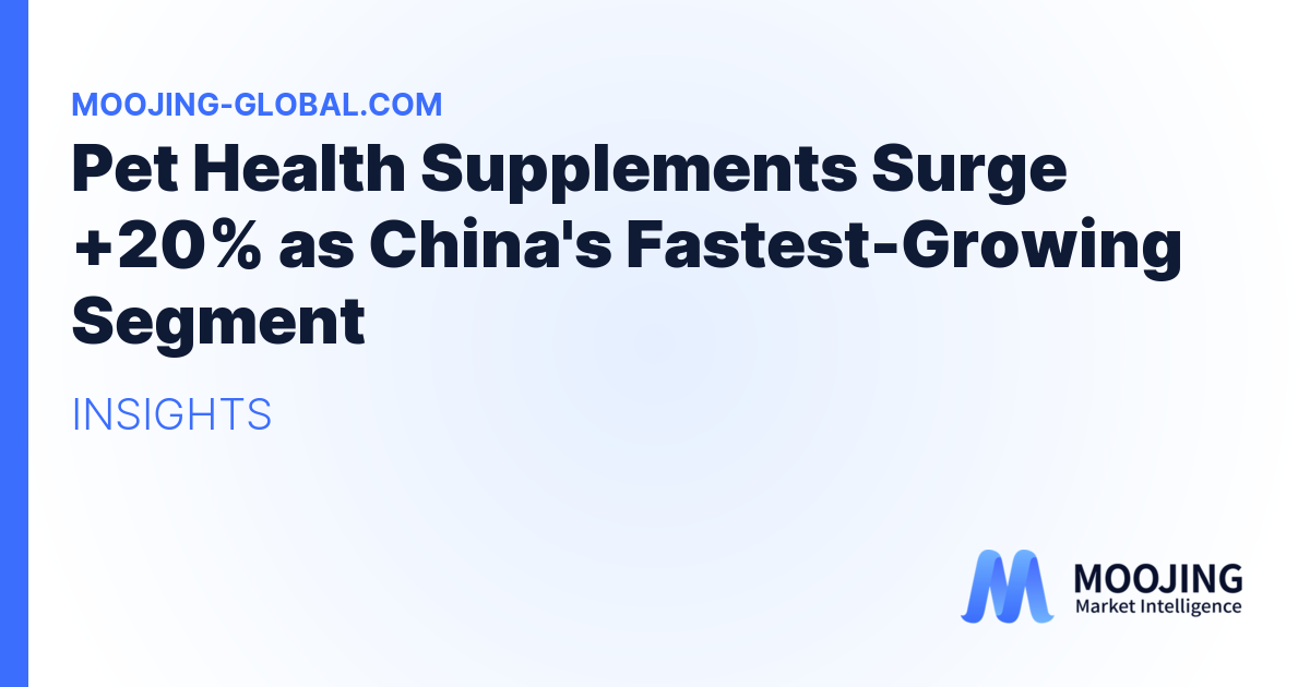 Pet Health Supplements Surge +20% as China's Fastest-Growing Segment