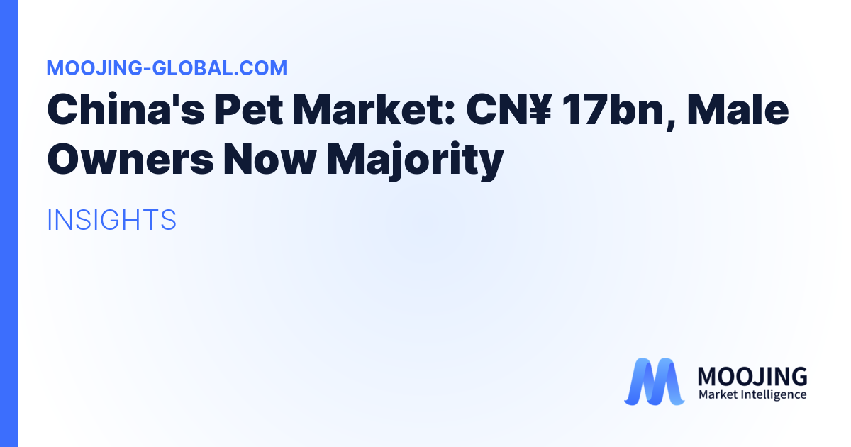 China's Pet Market: CN¥ 17bn, Male Owners Now Majority