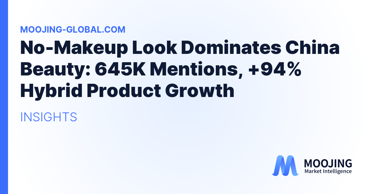 No-Makeup Look Dominates China Beauty: 645K Mentions, +94% Hybrid Product Growth