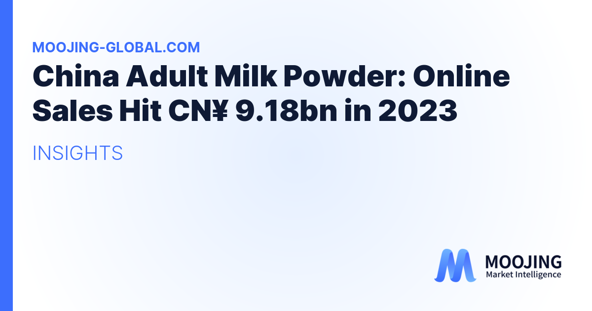 China Adult Milk Powder: Online Sales Hit CN¥ 9.18bn in 2023