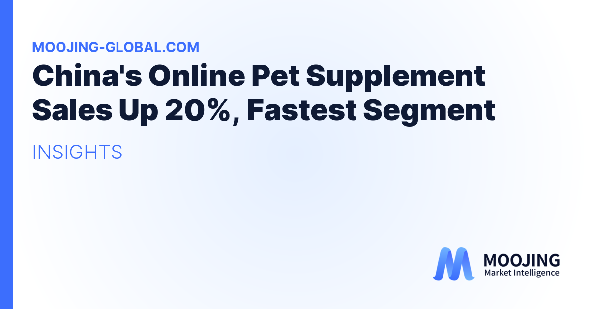 China's Online Pet Supplement Sales Up 20%, Fastest Segment